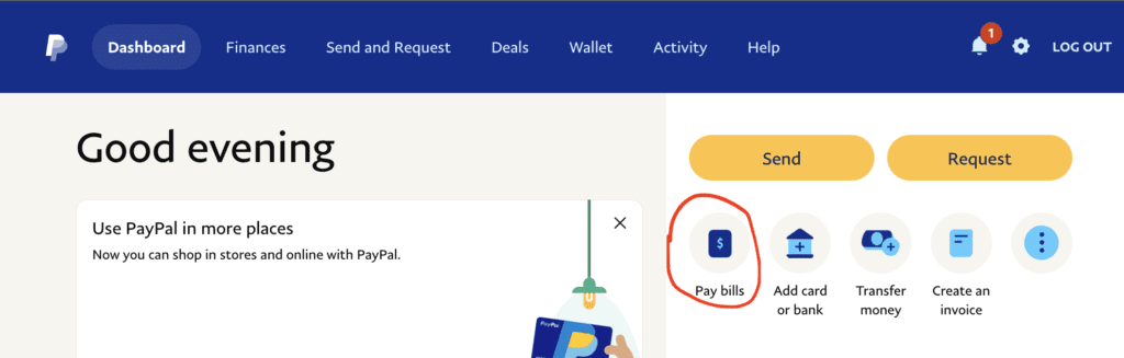 amex paypal bill pay payments ending